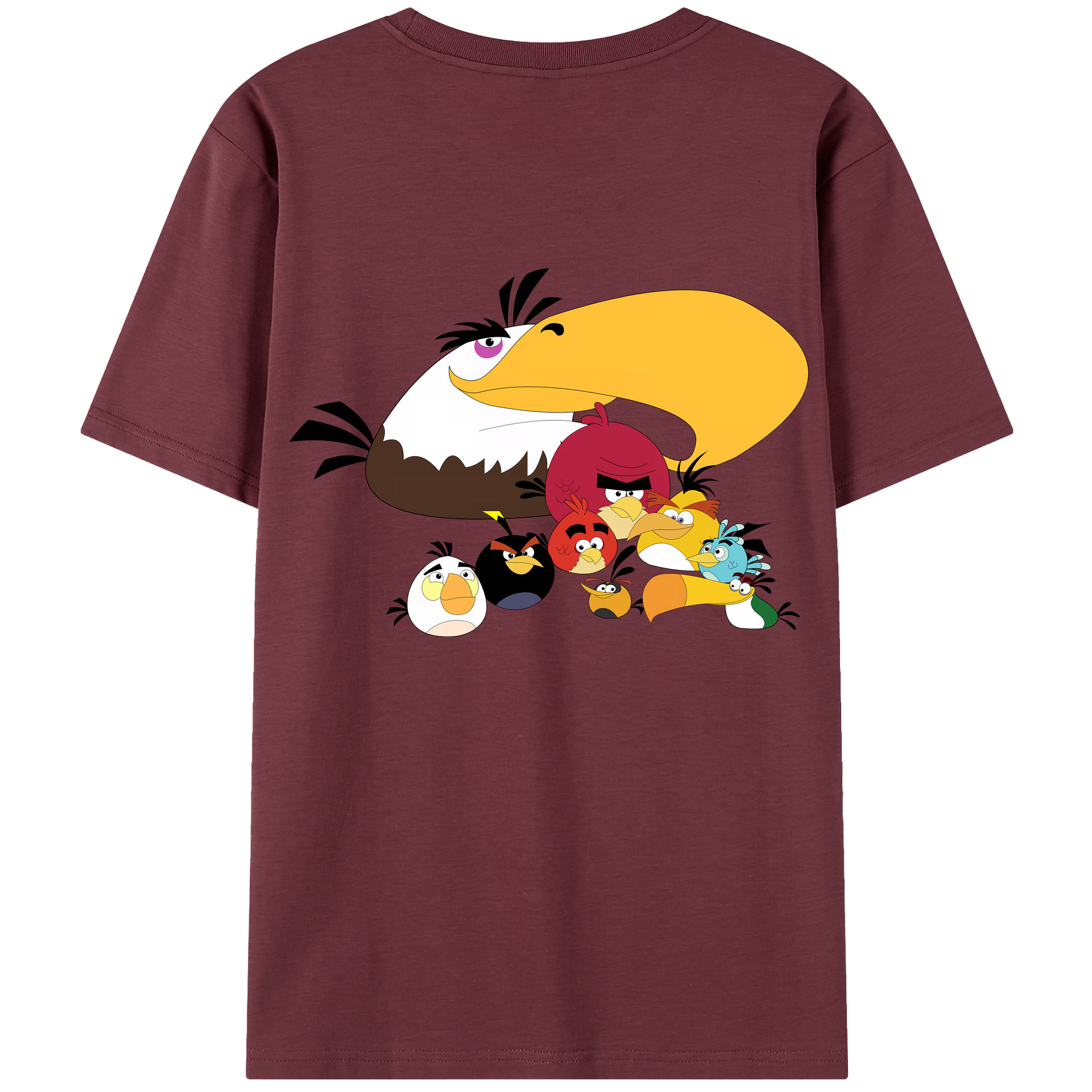（画像用） Angry Birds アングリーバード 綿100％半袖Tシャツ（背面プリント）
